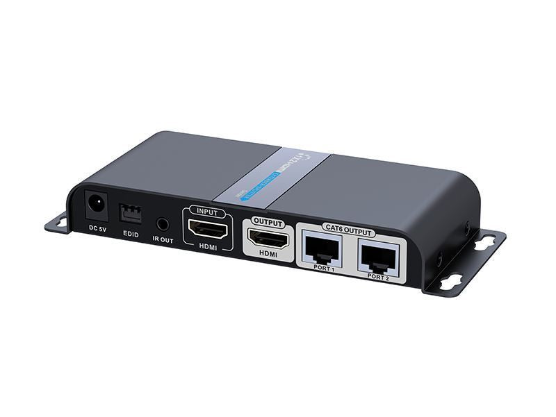 LENKENG 1-In-2-Out 1080P HDMI Extender. 1x HDMI in & 2x RJ45 out. Compatible wit