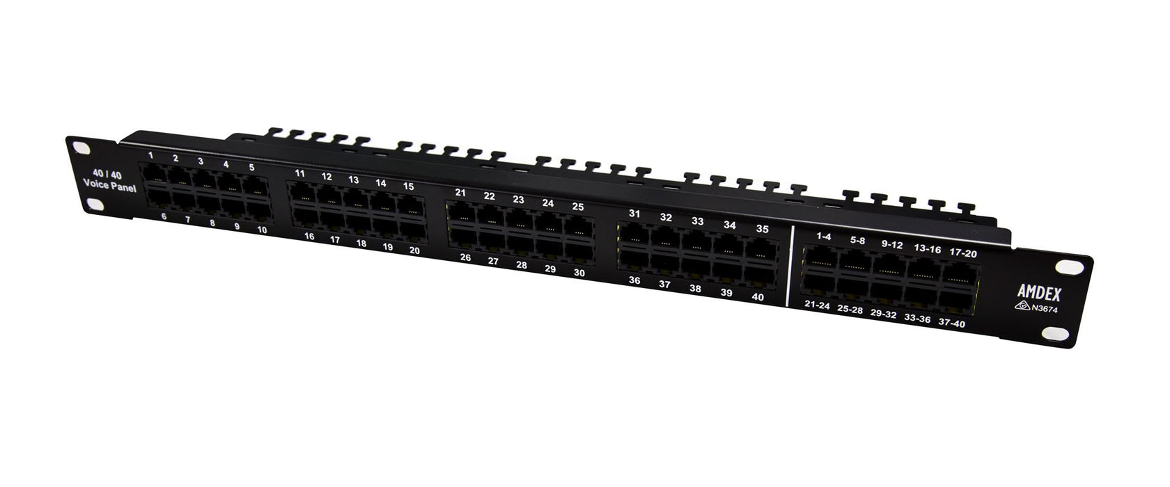 AMDEX 40 Port Breakout Voice Patch Panel for use with the NEC UNIVERGE Phone Sys