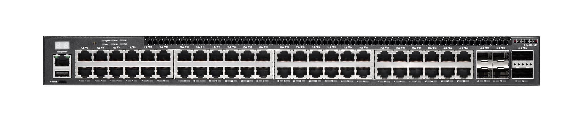EDGECORE 48 Port GE + 4x 10G SFP+ Switch. 2 port 20G QSFP+ for stacking. Dual -c