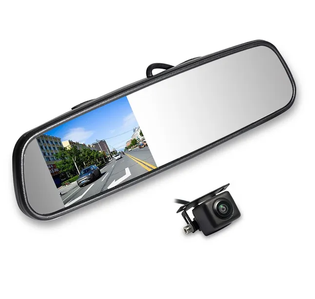 AutoView Reverse Mirror Kit 4" Clip On w/ Camera AVUM-04CK2