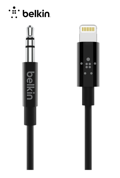 Belkin Lightning to 3.5mm Audio Cable 90cm - Black AV10172BT03-BLK - LX2001 - Homewares, Outdoor, Phone Accessories, Cases, Speakers, Headphones + More -