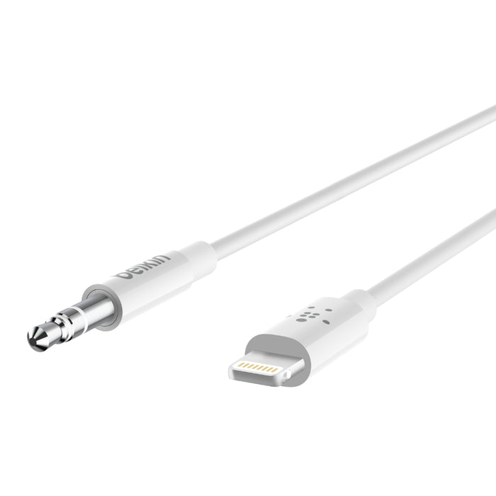 Belkin Lightning to 3.5mm Audio Cable 90cm - White AV10172BT03-WHT - LX2001 - Homewares, Outdoor, Phone Accessories, Cases, Speakers, Headphones + More -