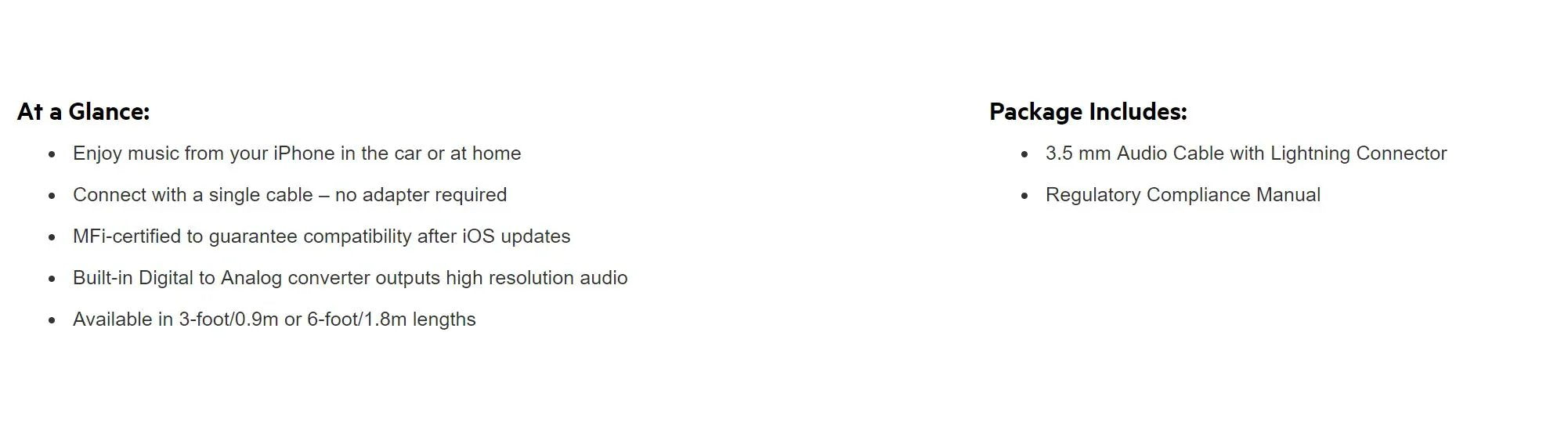 Belkin Lightning to 3.5mm Audio Cable 90cm - White AV10172BT03-WHT - LX2001 - Homewares, Outdoor, Phone Accessories, Cases, Speakers, Headphones + More -