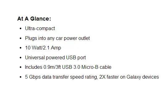 Belkin Micro Car Charge USB 3.0 Cable Galaxy S5 - LX2001 - Homewares, Outdoor, Phone Accessories, Cases, Speakers, Headphones + More -