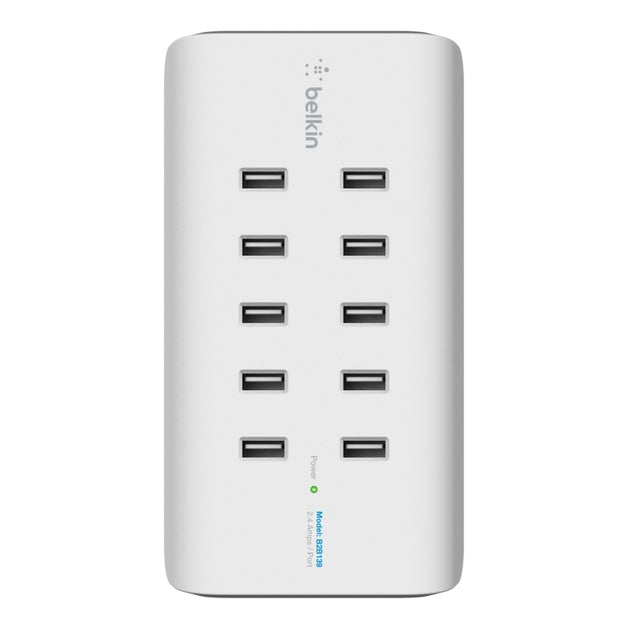 Belkin RockStar 10-Port USB Charging Station 5 V DC / 2.40 A Output - White B2B139AU