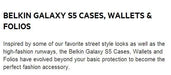 Belkin Samsung Galaxy S5 Wallet Folio Case + GLASS - LX2001 - Homewares, Outdoor, Phone Accessories, Cases, Speakers, Headphones + More -