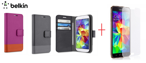 Belkin Samsung Galaxy S5 Wallet Folio Case + GLASS