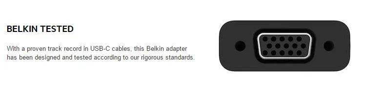 Belkin USB-C to VGA Adapter F2CU037BTBLK - LX2001 - Homewares, Outdoor, Phone Accessories, Cases, Speakers, Headphones + More -