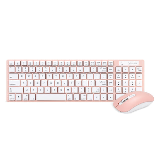 Bonelk KM-322 Slim Wireless Keyboard and Mouse Combo - Salmon ELK-61007-R 9352850003733