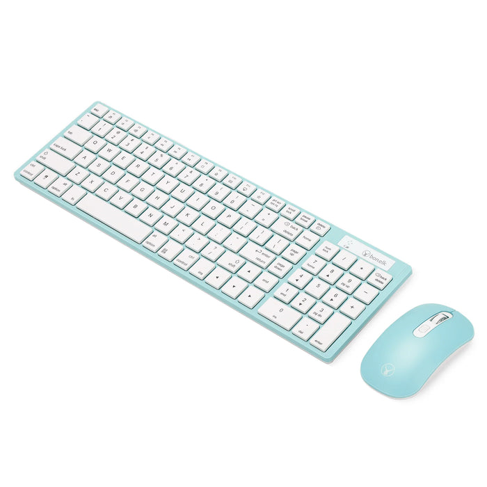 Bonelk KM-322 Slim Wireless Keyboard and Mouse Combo - Teal ELK-61006-R 9352850003726 - LX2001 - Homewares, Outdoor, Phone Accessories, Cases, Speakers, Headphones + More -