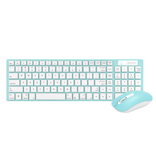 Bonelk KM-322 Slim Wireless Keyboard and Mouse Combo - Teal ELK-61006-R 9352850003726