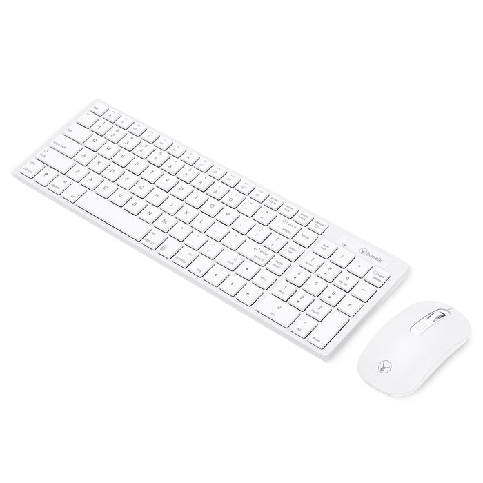 Bonelk KM-322 Slim Wireless Keyboard and Mouse Combo - White ELK-61005-R 9352850003719