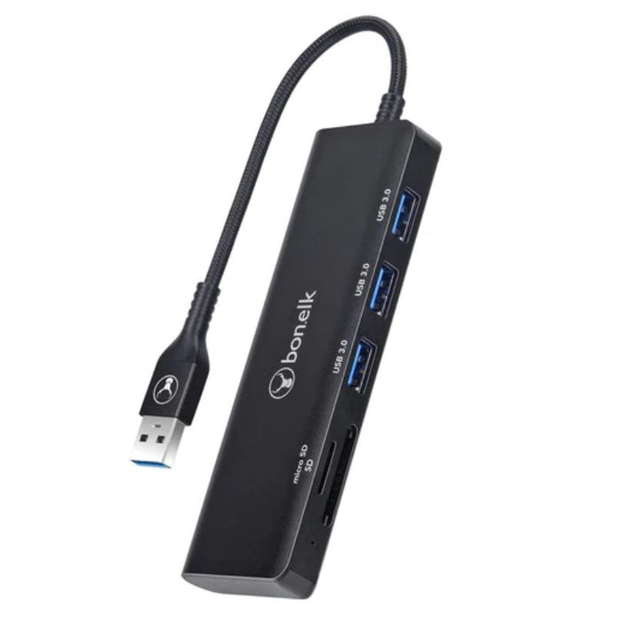 Bonelk Long-Life USB-A 5-in-1 Multiport Hub (Black)