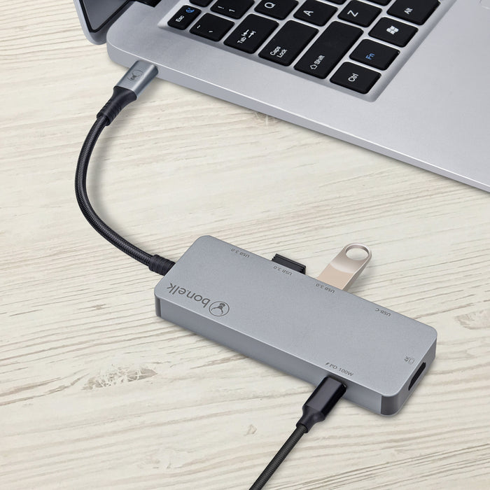 Bonelk Long-Life USB-C to 6-in-1 Multiport Hub - Space Grey ELK-80030-R 9352850004174