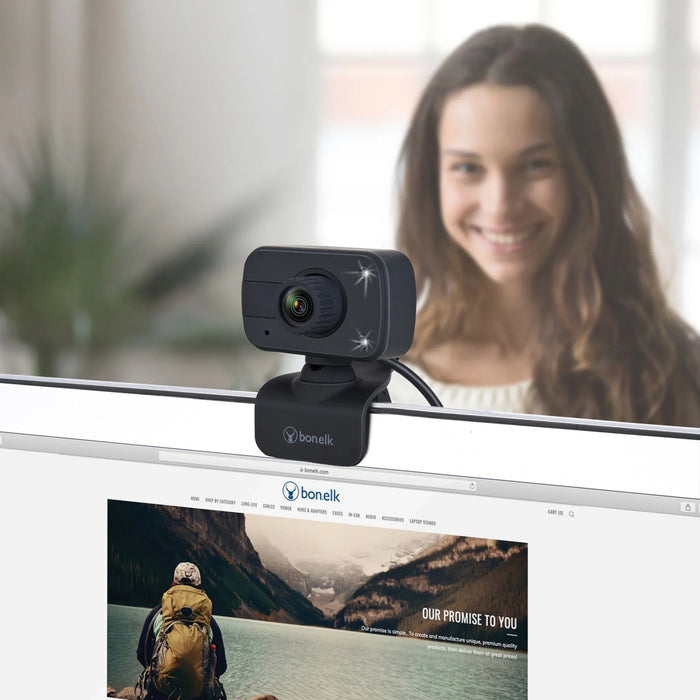 Bonelk USB Webcam, Clip On, 1080p (Black) - LX2001 - Homewares, Outdoor, Phone Accessories, Cases, Speakers, Headphones + More -