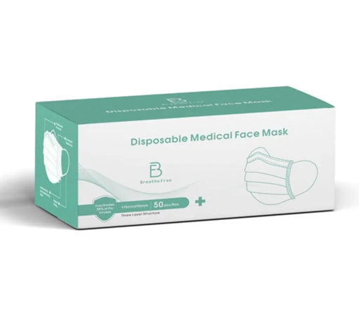 Breath Free Mask Medical Disposable 3-ply Face Mask 50pc - LX2001 - Homewares, Outdoor, Phone Accessories, Cases, Speakers, Headphones + More -