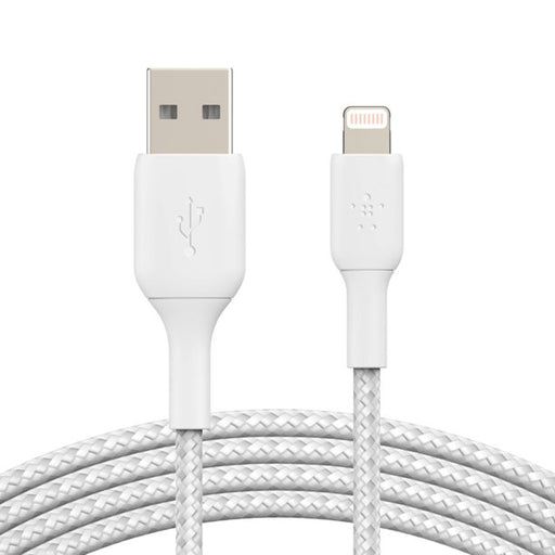 Belkin BOOST CHARGE Braided Lightning to USB-A Cable (1m / 3.3ft, White)