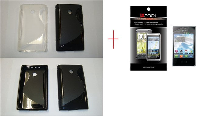 LG Optimus L3 E400 GEL Case + Screen Protector