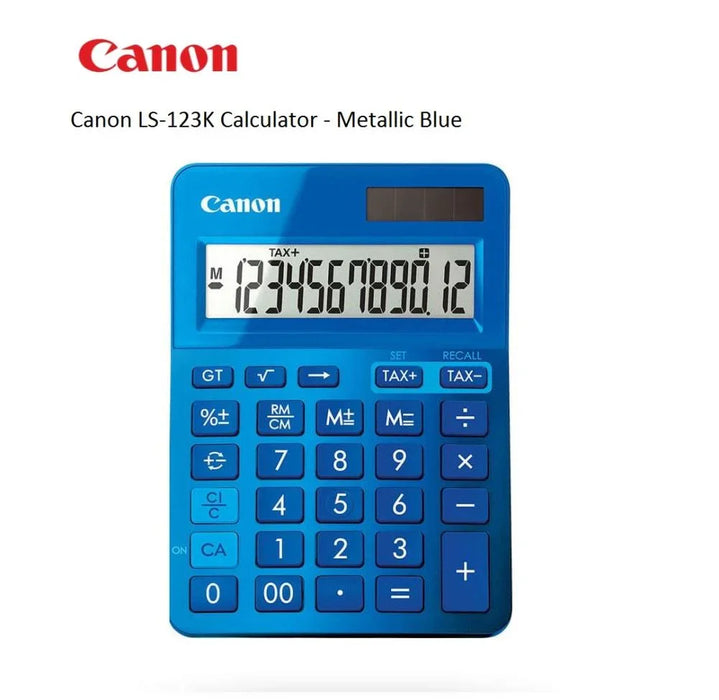 Canon LS-123K Calculator - Metallic Blue LS123KMBL - LX2001 - Homewares, Outdoor, Phone Accessories, Cases, Speakers, Headphones + More -