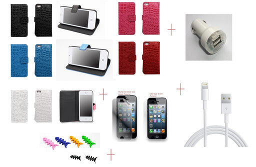 Iphone 5 Crocodile Leather Charger USB PC Cable