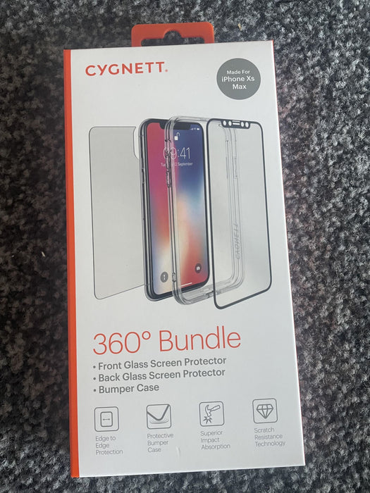 Cygnett 360 Apple iPhone XS Max 6.5" Tempered Glass Screen Protector FRONT BACK