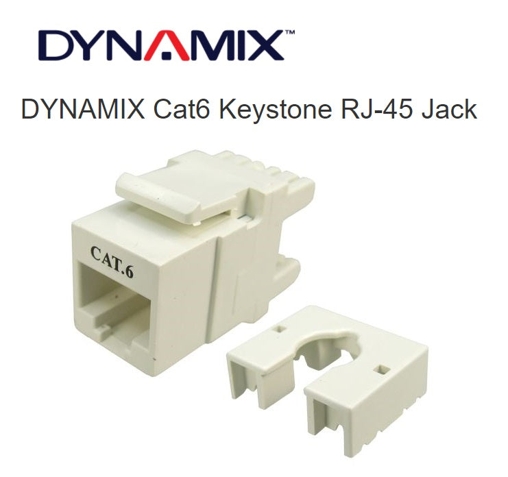 DYNAMIX Dual Port Face Plate for 110 / Keystone Jacks / RJ45 / RJ-45 + 2 x Jack FP-110-DUAL + (2X) FP-C6-007