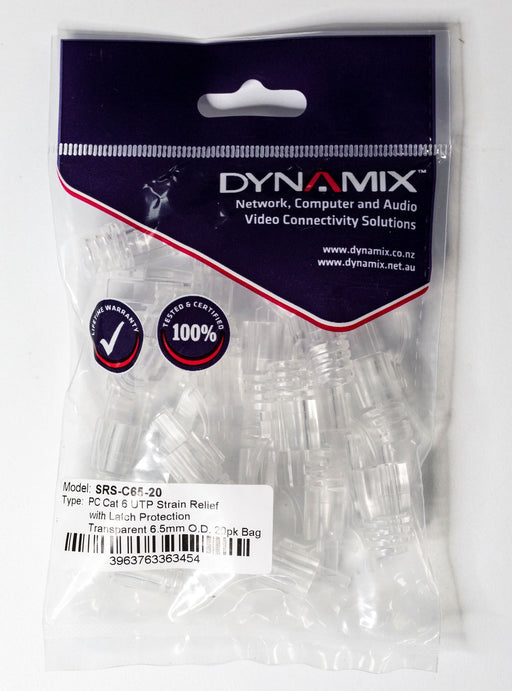 DYNAMIX Cat6 UTP Strain Relief Boot With Latch Protection (20 piece)