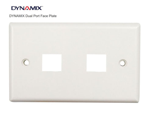 DYNAMIX Dual Port Face Plate for 110 / Keystone Jacks / RJ45 / RJ-45 + 2 x Jack FP-110-DUAL + (2X) FP-C6-007