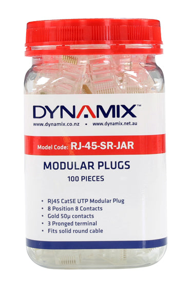 DYNAMIX Cat5e RJ-45 Plug Connectors - 100pc Jar RJ-45-SR-JAR