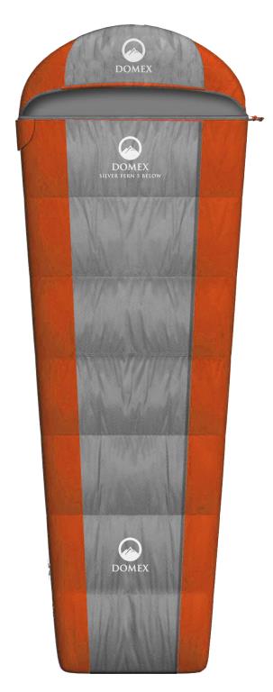 Domex Silver Fern 5 Below Sleeping Bag Large (Right) - Orange / Grey SILV5L-R