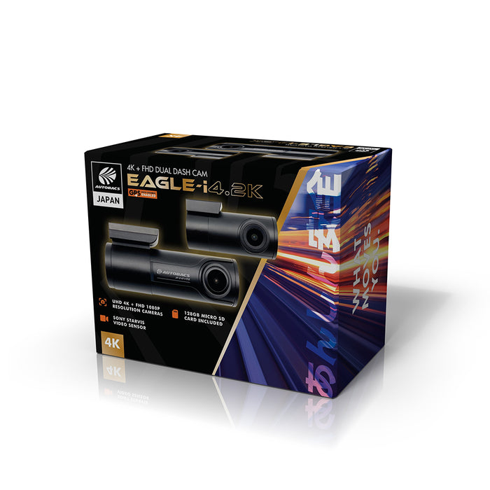 Autobacs Eagle I 4.2K 4K+Fhd Dual Wifi Gps Dvr Dash Cam 128Gb