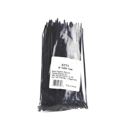 cable tie 206mm long x 3.6mm black wide (100 pk) dlg mms