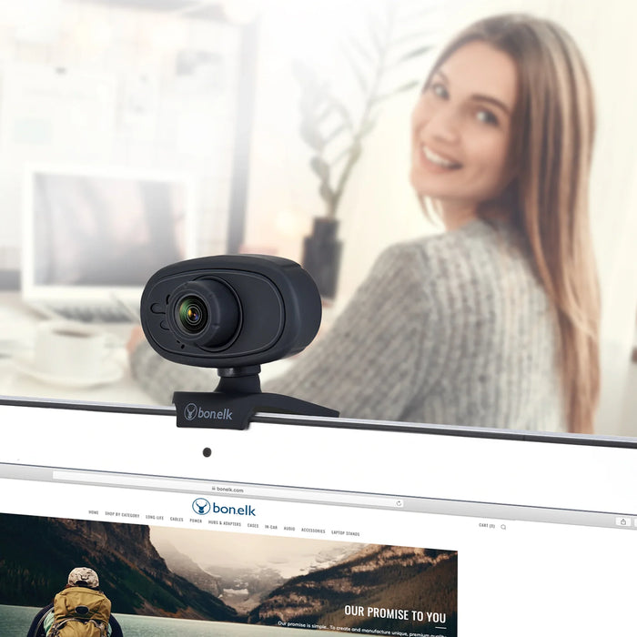 Bonelk USB Webcam, Clip On, 720p (Black) - LX2001 - Homewares, Outdoor, Phone Accessories, Cases, Speakers, Headphones + More -