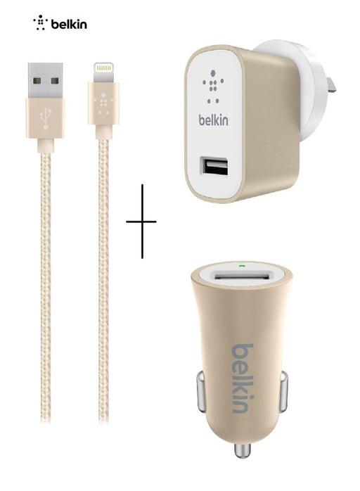 Belkin Metallic GOLD Lightning Charger Combo