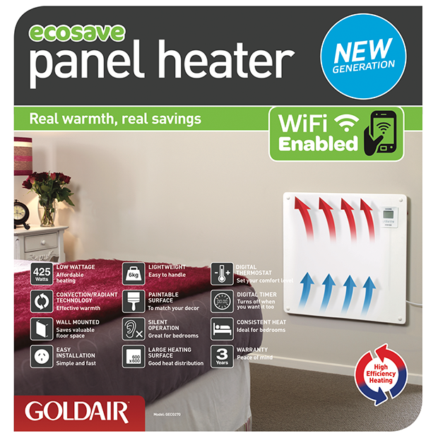Goldair Ecosave Panel Heater with WiFi GECO270 9420014244602