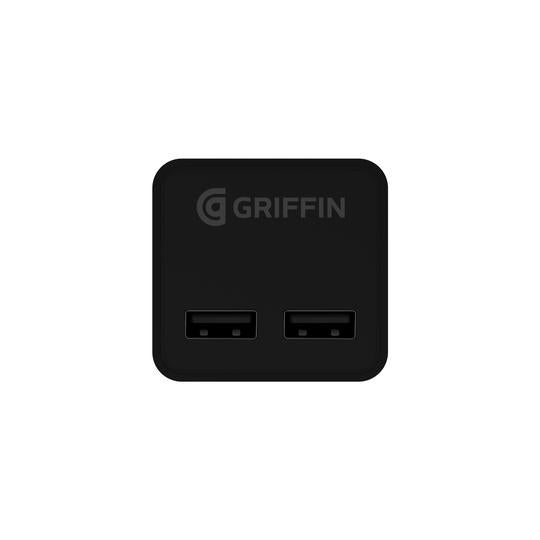 Griffin PowerBlock Dual Port Wall Charger w/ USB-C Cable GP-121-BLK-AU 191058093219