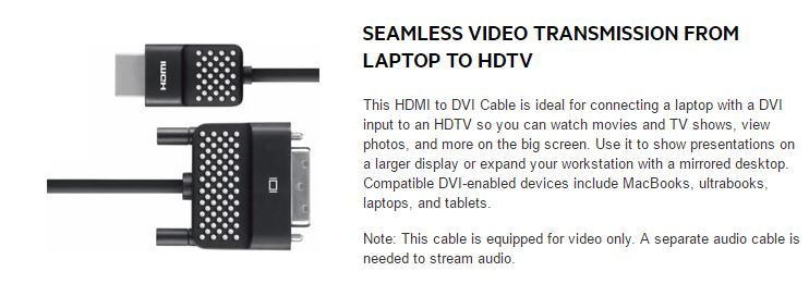 Belkin HDMI to DVI Cable AV10089BT06