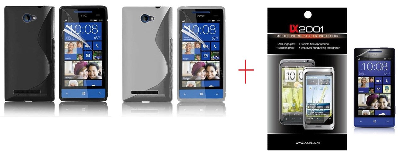HTC Windows Phone 8S Gel Case + Screen Protector