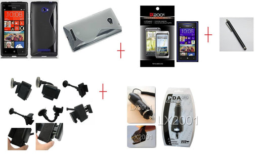 HTC 8X Case Car Kit Holder Charger Stylus