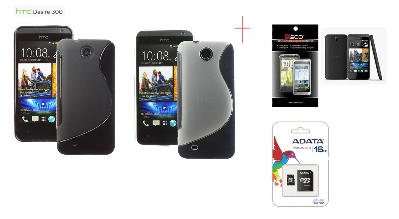 HTC Desire 300 Case + 16GB + Screen Protector - LX2001 - Homewares, Outdoor, Phone Accessories, Cases, Speakers, Headphones + More -