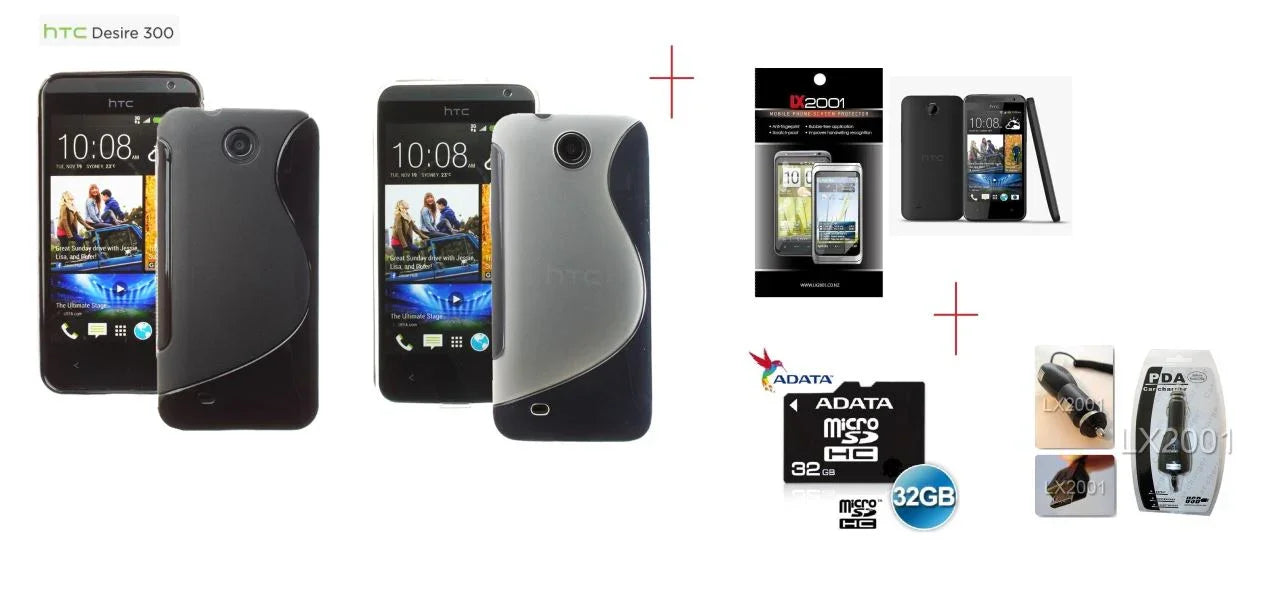 HTC Desire 300 Case + 32GB + Car Charger + SP - LX2001 - Homewares, Outdoor, Phone Accessories, Cases, Speakers, Headphones + More -