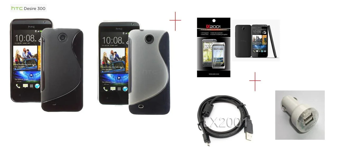 HTC Desire 300 Case DUAL USB Car Charger PC Cable - LX2001 - Homewares, Outdoor, Phone Accessories, Cases, Speakers, Headphones + More -