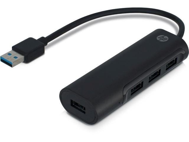 Hewlett Packard USB-A to USB-A 4 Port Hub - Black HP-020 192018097735
