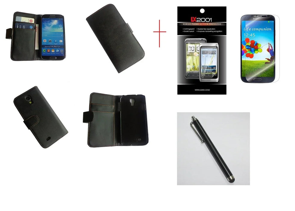 Samsung Galaxy S4 Leather Case + Screen Protector + Stylus - LX2001 - Homewares, Outdoor, Phone Accessories, Cases, Speakers, Headphones + More -