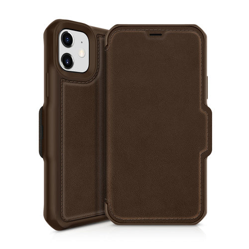 ITSKINS Apple iPhone 12 Mini 5.4" Hybrid Folio Leather Wallet Case - Brown 4894465957049