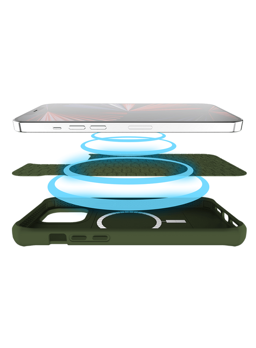 ITSKINS Apple iPhone 13 Pro Max 6.7" Hybrid Mag Ballistic Case - Olive Green AP2M-HMABA-KAKI