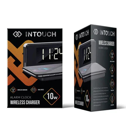 In Touch Alarm Clock with Qi Wireless Charger - Black IT-WCC3038-BK 6009707685910 - LX2001 - Homewares, Outdoor, Phone Accessories, Cases, Speakers, Headphones + More -