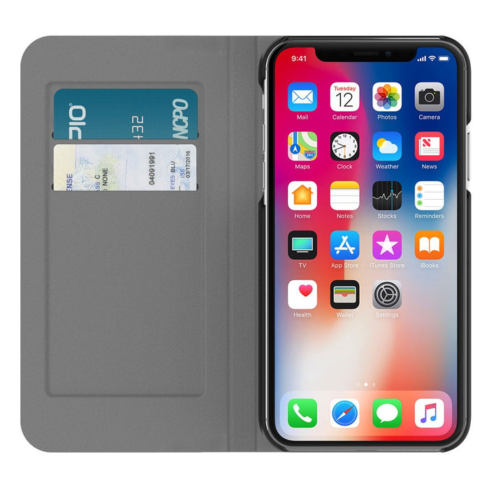 Incipio Apple iPhone X Esquire Series Folio Wallet Case - Gray Grey IPH-1650-GRY