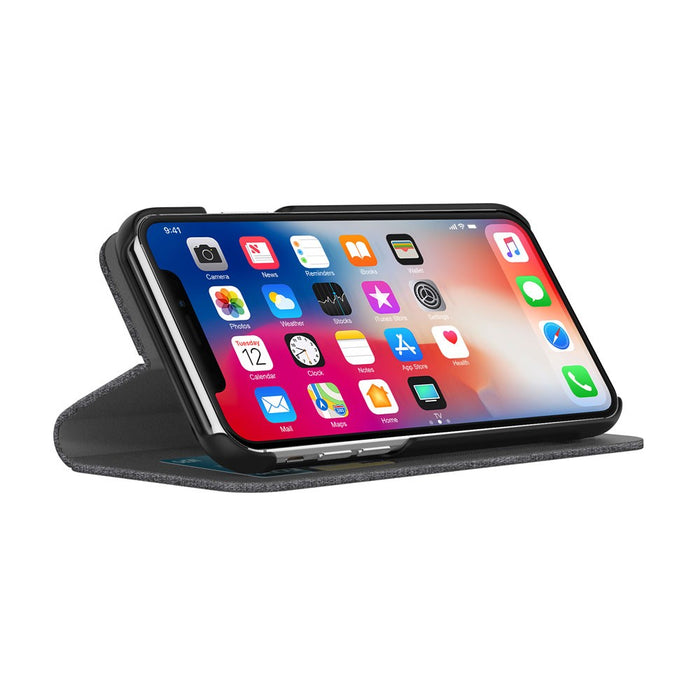Incipio Apple iPhone X Esquire Series Folio Wallet Case - Gray Grey IPH-1650-GRY