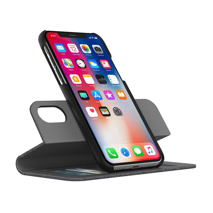 Incipio Apple iPhone X Esquire Series Folio Wallet Case - Gray Grey IPH-1650-GRY